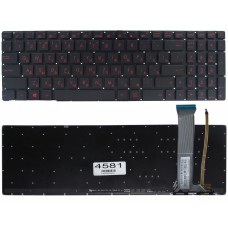 Клавиатура Asus ROG GL752VW GL752VW GL552 GL552JX GL552VW GL552VX PWR черная без рамки прямой Enter подсветка Red Original PRC