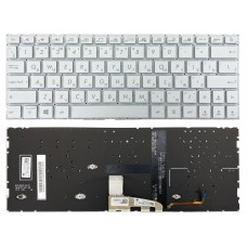 Клавиатура Asus ZenBook 13 UX334FL UX334FA белая без рамки прямой Enter подсветка PWR Original PRC (0KN1-963RU13)