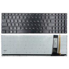 Клавиатура Asus N56 N56V N76 N76V N550 N750 Q550 R501 R750 черная без рамки прямой Enter подсветка Original PRC (AENJ8901010)
