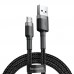 Кабель Baseus microUSB Cafule 1m/2.4A (CAMKLF-BG1) Black-Grey