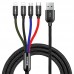 Кабель Baseus combo Fast Micro USB+2Lightning+Type-C |1.2M, 3.5A|