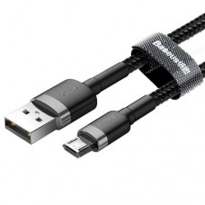 Кабель MicroUSB BASEUS cafule 2 метра (CAMKLF-CG1) черно серый