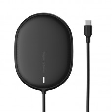 Зврядное беспроводное BASEUS Light Magnetic Wireless Charger (suit for IP12 with Type-C cable) 15W (WXQJ-01) черное