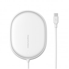 Зврядка Qi BASEUS Light Magnetic Wireless Charger (suit for IP12 with Type-C cable)  белая (WXQJ-02}