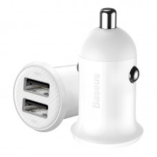 Зарядное - адаптер автомобильный BASEUS Grain Pro Car Charger 4.8A (CCALLP-02) белое