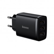 Зарядное устройство 3 порта Baseus Compact  Charger 3U 17W черное (CCXJ020101)