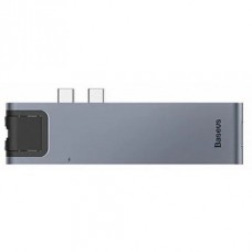 Адаптер Baseus Thunderbolt C+Pro 7 in 1 smart HUB Docking Station Grey (CAHUB-L0G)