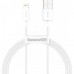 Кабель Baseus Superior Series USB Lightning 2.4A 1m White (CALYS-A02)