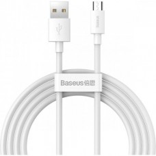 Кабель Baseus Simple Wisdom Data Cable Kit USB to MicroUSB 2.1A (2PCS/Set) 1.5m White (TZCAMZJ-02)