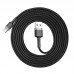 Кабель Baseus Cafule USB 2.0 to Type-C 2A 2M Черный/Серый (CATKLF-CG1)