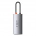 USB Hub Baseus Metal Gleam 4-in-1 Multifunctional Type-C to USB3.0 + USB2.0 + HDMI + Type-C PD Cерый (CAHUB-CY0G)