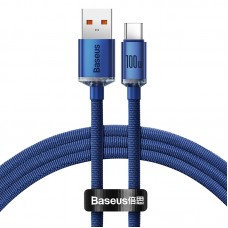 Кабель Baseus Crystal Shine USB 2.0 to Type-C 100W 1.2M синий (CAJY000403)