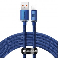 Кабель Baseus Crystal Shine USB 2.0 to Type-C 100W 2M синий (CAJY000503)