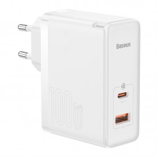 Сетевое зарядное устройство Baseus GaN5 Pro 2 порта, USB   Type-C 100W белый (CCGP090202)