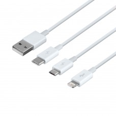 USB Baseus USB to Micro / Lightning / Type-C 3.5A 1.5m CAMLTYS-02 Белый