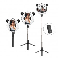 Держатель с кольцевым освещением BOROFONE  Perfect Pic fill light live broadcast holder BY6 |4.7-6.5", D17cm, 3000-6500K, 1200mAh|