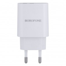 Сетевое зарядное устройство Borofone BA58A Digital Display 2USB 2.4A цвет белый