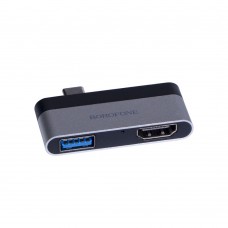 Переходник Borofone DH2 Type-C to HDMI+USB3.0 adapter 2-в-1