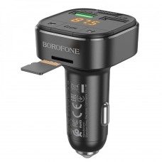 Модулятор Borofone BC43 Flash QC3.0 car BT FM transmitter цвет чёрный