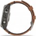 Смарт-Часы Garmin fenix 7 Sapphire Solar Titanium with Chestnut Leather Band (010-02540-31)