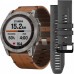 Смарт-Часы Garmin fenix 7X Sapphire Solar Titanium with Chestnut Leather Band (010-02541-19)