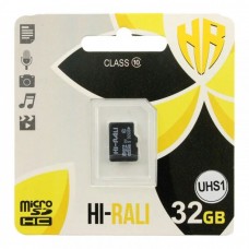Карта памяти Hi-Rali MicroSDHC 32gb UHS-1 10 Class цвет чёрный