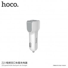 Зарядное автомобильное Hoco Z23 адаптер белый