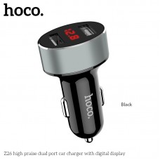 Адаптер автомобильный Hoco with display Z26 |2USB, 2.1A|