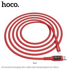 Кабель HOCO Micro USB Sentinel Tming Display S6 |1.2m, 2.4A|