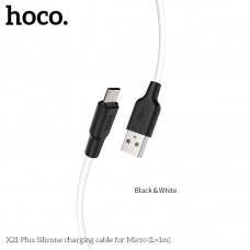 Кабель HOCO Micro USB Silicone X21 Plus |1m, 2.4A|