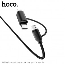 Кабель HOCO Combo Lightning/Micro USB/Type-C Multi-Way X41 |1m, 2.4A|