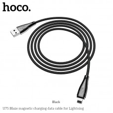 Кабель HOCO Lightning with LED магнитный Blaze U75 |1.2m, 3A|