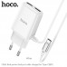 Адаптер сетевой HOCO Type-C cable Real power C82A |2USB, 2.4A|