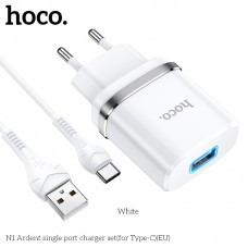Адаптер сетевой HOCO Type-C Cable Ardent charger set N1 |1USB, 2.4A, 12W| (Safety Certified)