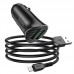 Набор зарядный автомобильный HOCO Z39 + lightning cable Farsighted dual port QC3.0 car charger set black