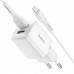 Адаптер сетевой HOCO Lightning Cable Briar dual port charger set N8 |2USB, 2.4A| (Safety Certified)