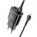 Комплект блок с кабелем HOCO c88a Star round dual port charger set Lightning Cable черный