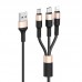 Кабель HOCO Combo 3 in 1 Micro USB/Lightning/Type-C Xpress one pull three X26 black gold