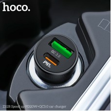 Зарядное автомобильное HOCO Speed Up Z32B 1USB и 1Type-C черное