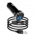 Адаптер автомобильный HOCO Type-C Cable Superior dual port car charger set Z40