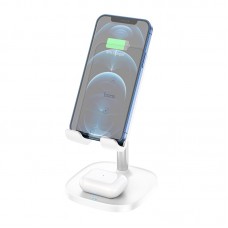 Зарядка Qi HOCO Thorough 2-in-1 stand with wireless fast charging CW37 |5-15W Max, PD/QC, 178mm|