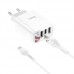 Набор зарядное и кабель HOCO Micro USB cable Easy charge digital display charger set C93A 3USB