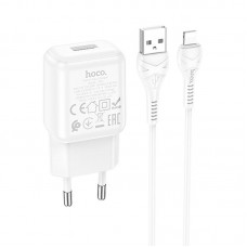 Адаптер сетевой HOCO Lightning cable single port charger set C96A |1USB, 2.1A|