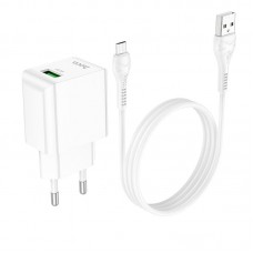 Адаптер сетевой HOCO Micro USB Cable Proton single port charger C98A |1USB. 18W/3A, QC|