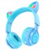 Наушники HOCO W39 Cat ear kids BT headphones кошачьи ушки голубые