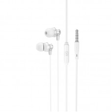 Наушники HOCO Delighted metal universal earphones with microphone M98 серебристо белые
