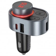 Адаптер автомобильный HOCO Alegria car BT FM transmitter E72 |2USB/Type-C, PD/QC, 45W/3A|