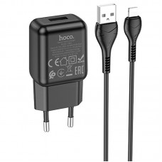 Адаптер сетевой HOCO Lightning cable single port charger set C96A |1USB, 2.1A|