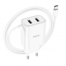 Адаптер сетевой HOCO Type-C Cable Courser dual-port charger C103A |2USB, 2.1A|