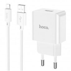 Адаптер сетевой HOCO Lightning Cable Leisure single port charger C106A |1USB, 10.5W/2.1A|